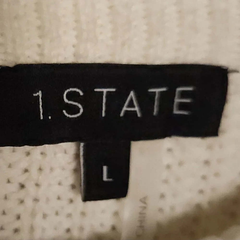 1. State Womens Blue Color Block Oversized Sweater Large - Picture 3 of 4